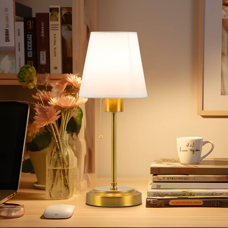 White Fabric Table Lamp