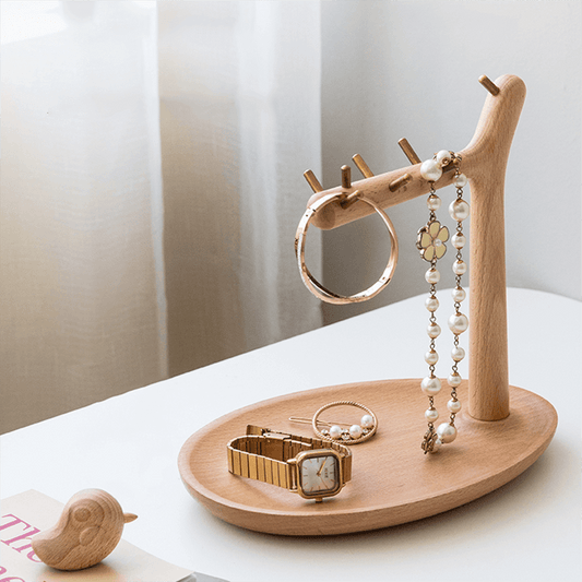 Wooden Bird Desktop Storage Rack