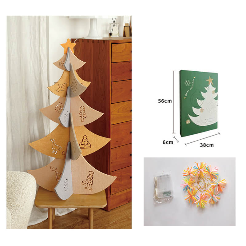 Sapin de Noël en bois cousu
