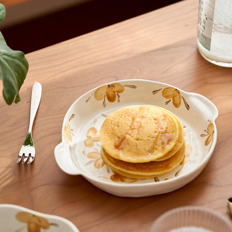 Yellow Flower Ceramic Baking Tableware