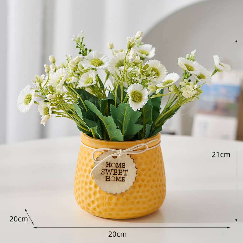 Embossed Ceramic Potted Plant