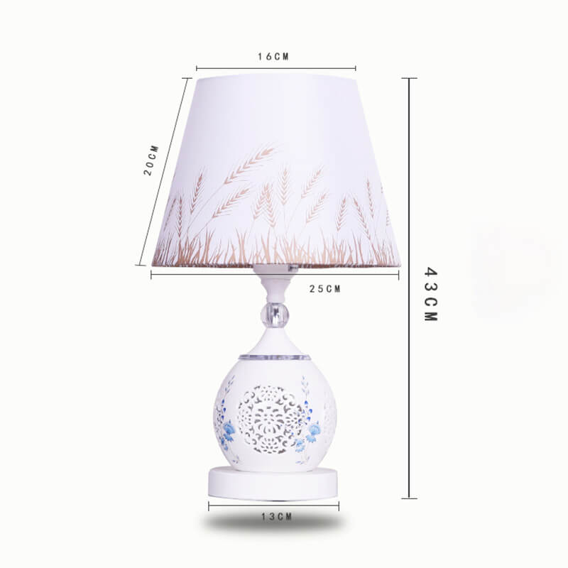 Blau-weiße Tischlampe aus Porzellan und Keramik