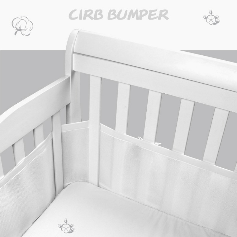 Krippenschutz Baby Antikollisionsbett Zaun Atmungsaktiv Abnehmbare und waschbare Krippenstoßstange