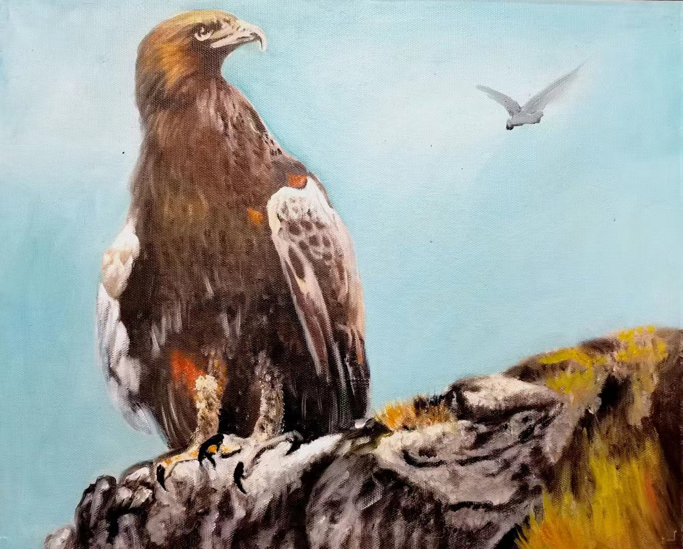 Handgemaltes Adler Ölgemälde auf Leinwand Benutzerdefiniertes Original Kunstwerk Abstraktes Wanddekor Tier
