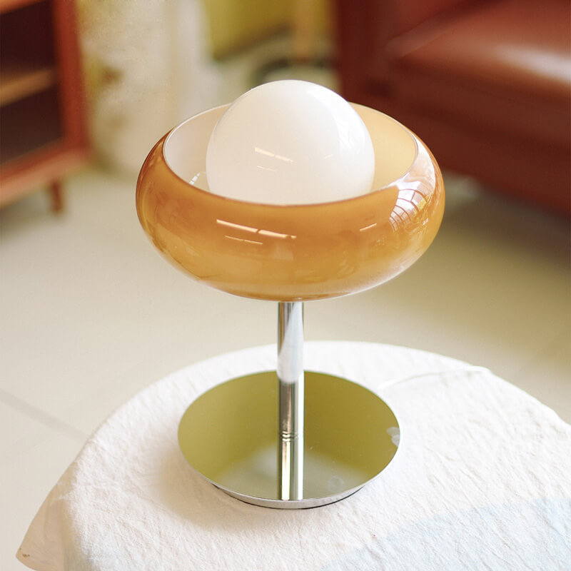 Lampes de table en verre à tarte aux œufs