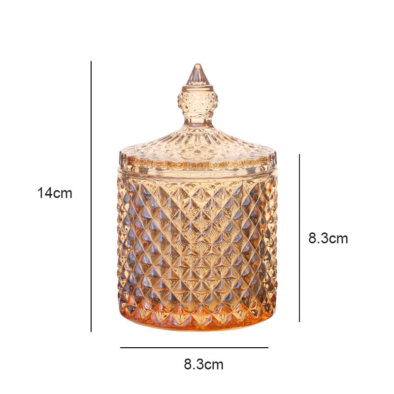 Glass Diamond Storage Jar