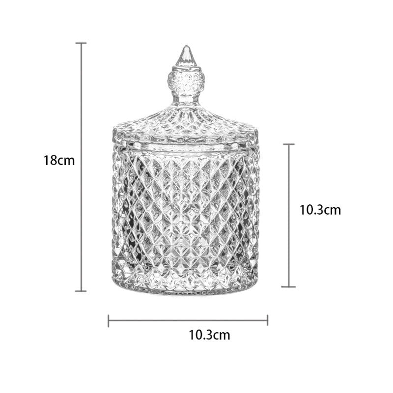 Glass Diamond Storage Jar