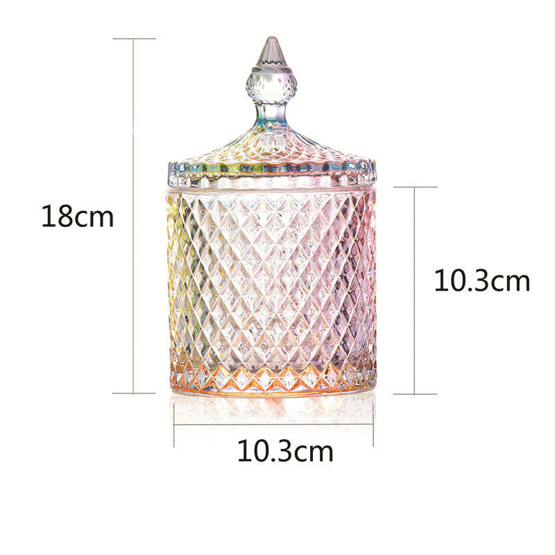Glass Diamond Storage Jar