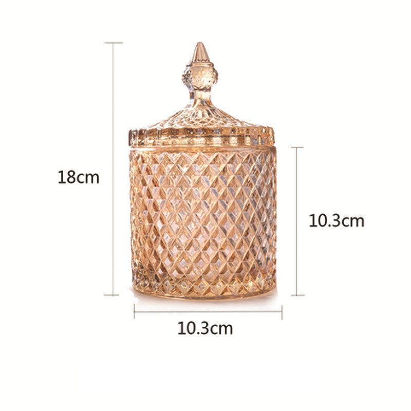 Glass Diamond Storage Jar