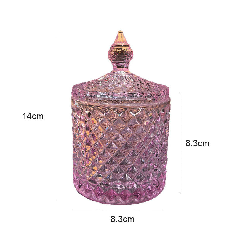 Glass Diamond Storage Jar
