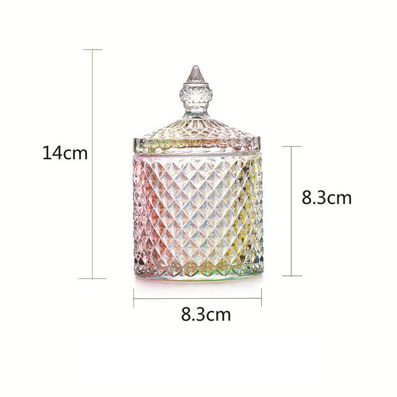 Glass Diamond Storage Jar