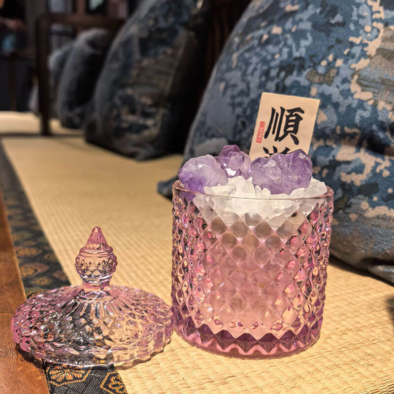 Glass Diamond Storage Jar