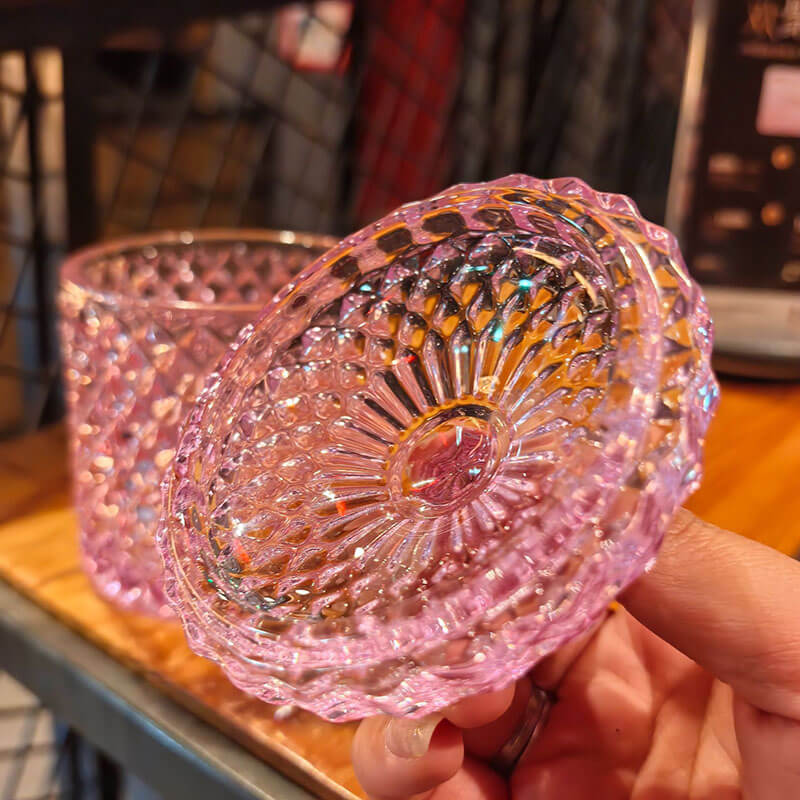 Glass Diamond Storage Jar