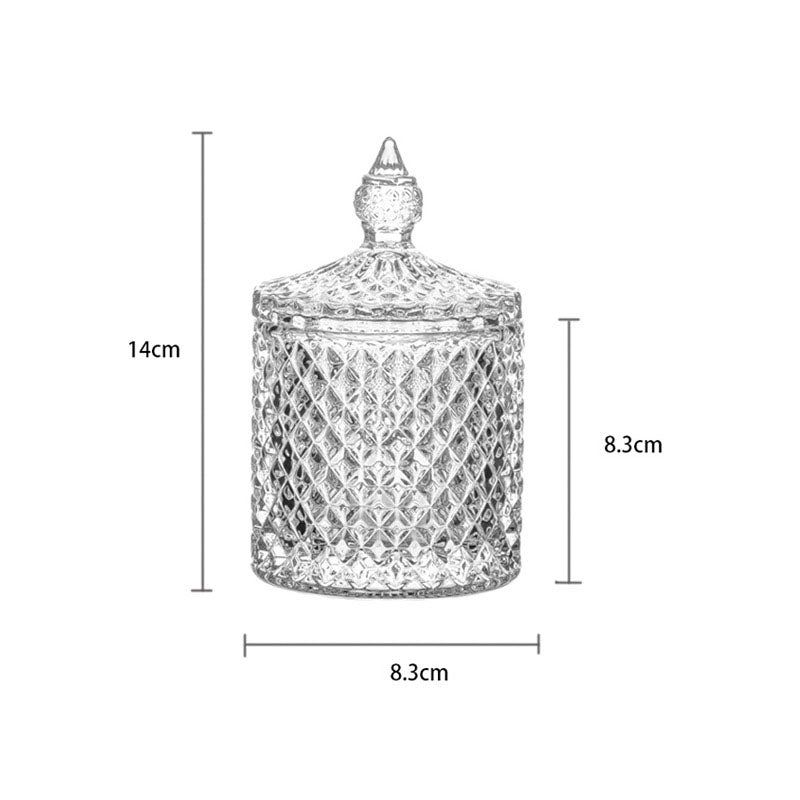 Glass Diamond Storage Jar