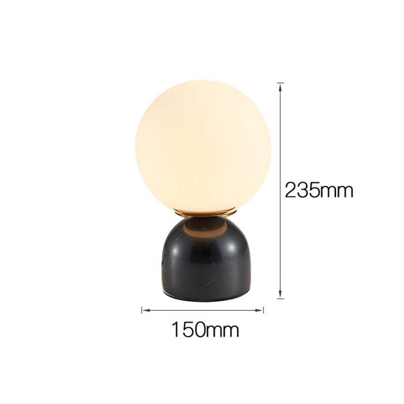 Lampe de table en forme de boule de marbre