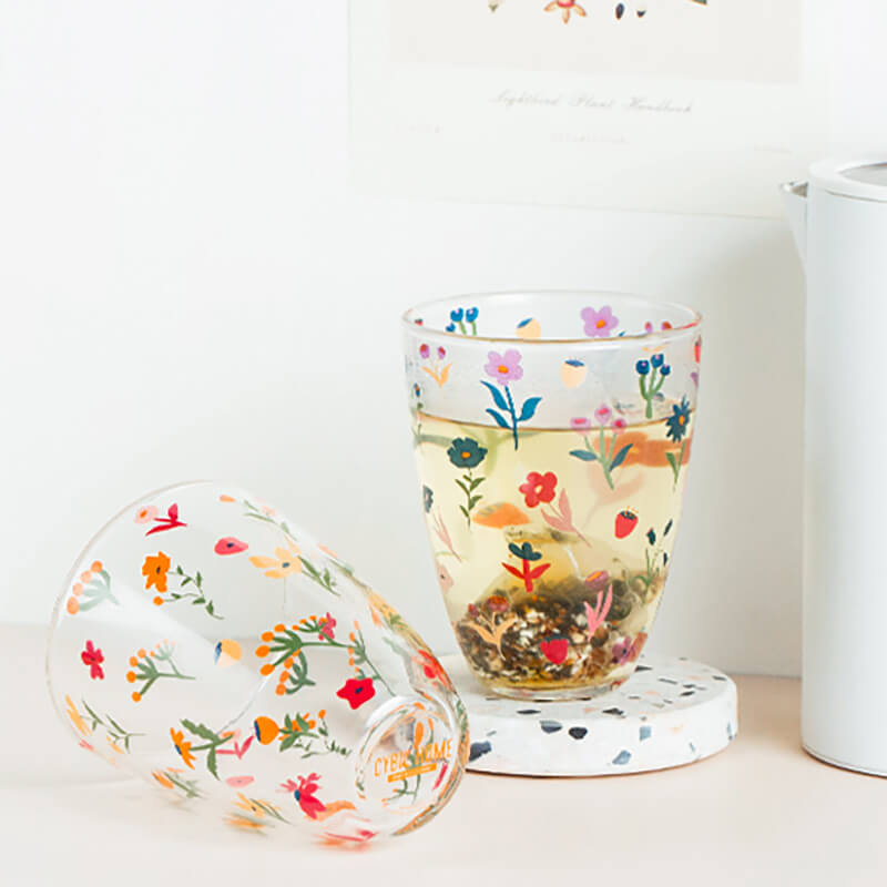 Spring Floral Glass