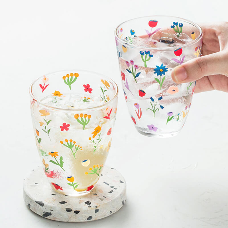 Spring Floral Glass