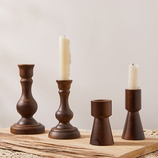 Vintage Wooden Candle Holder