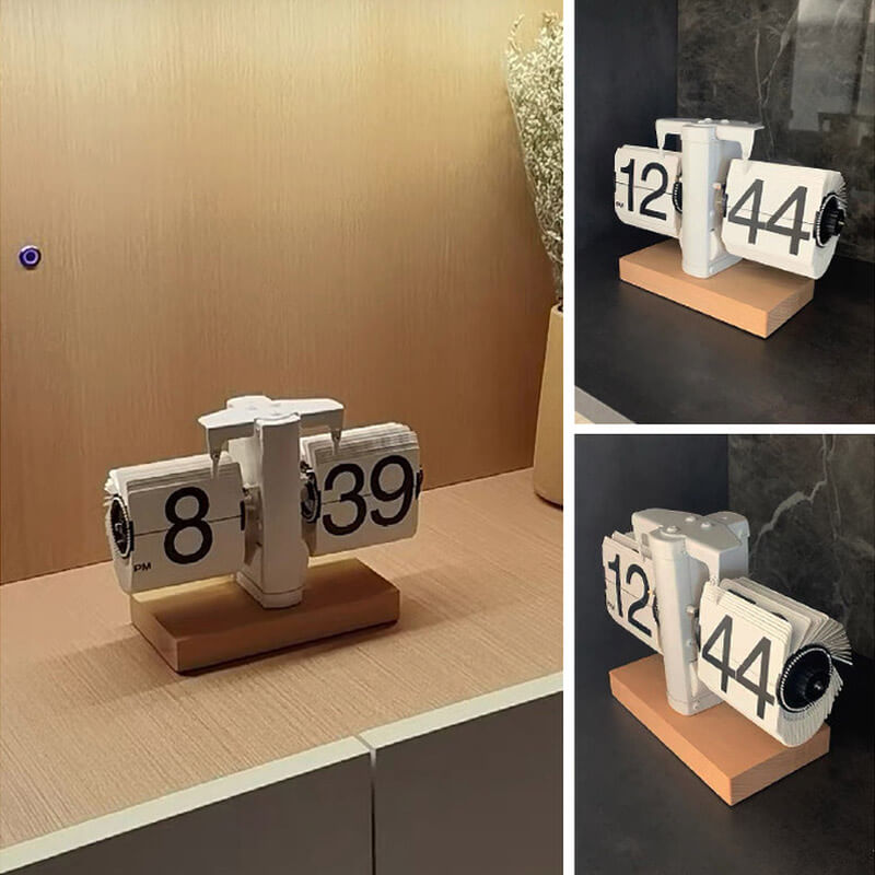 Horloge tournante en noyer