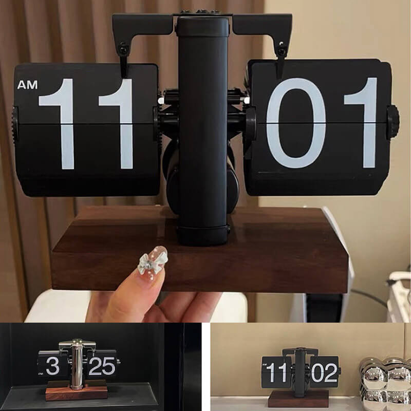 Horloge tournante en noyer