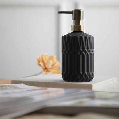 Diamond Pattern Glass Soap Dispenser