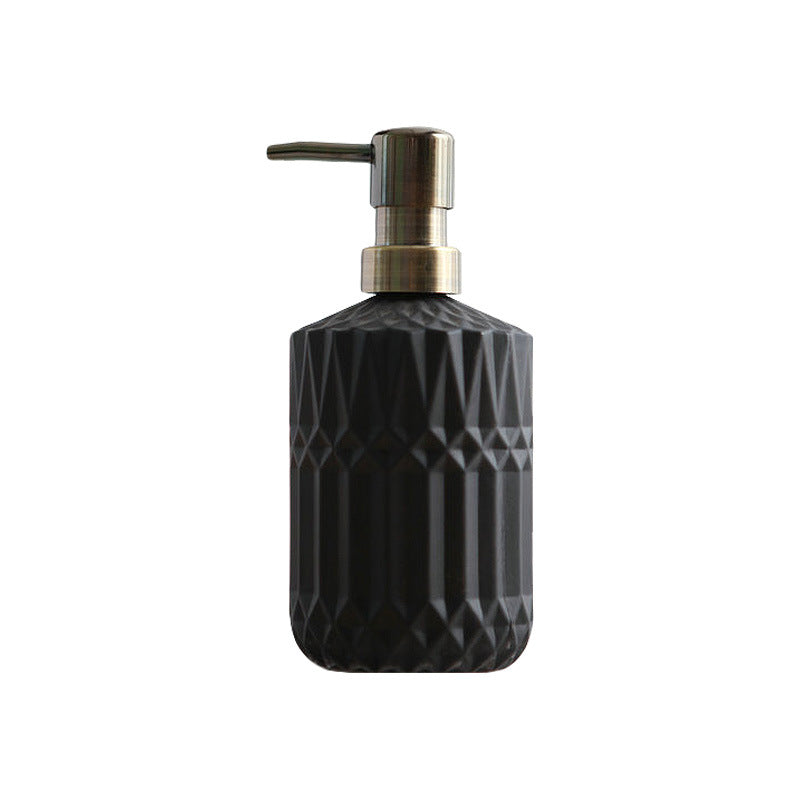 Diamond Pattern Glass Soap Dispenser