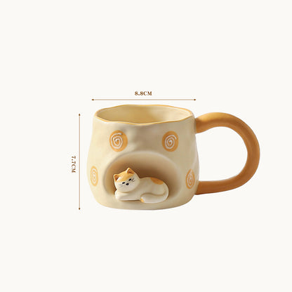 3D Cat Nest Coffee Mug