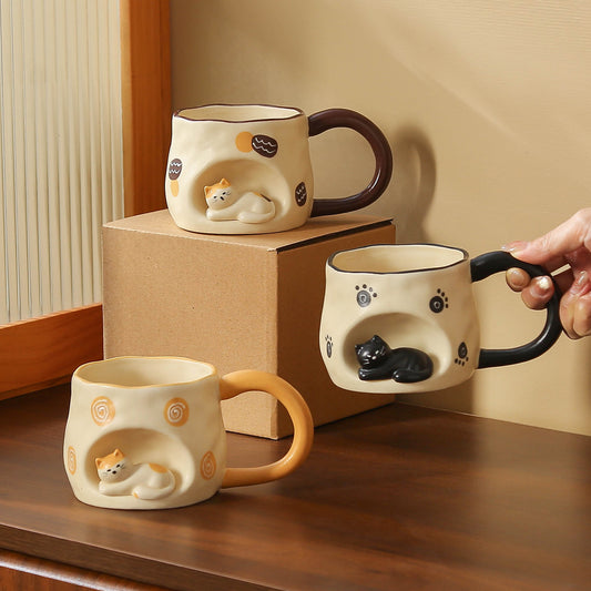 3D Cat Nest Coffee Mug