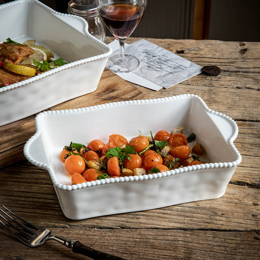 Beaded Ceramic Baking Pan