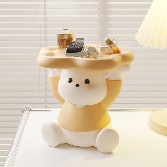 Bear Holding Flowers Storage Tray