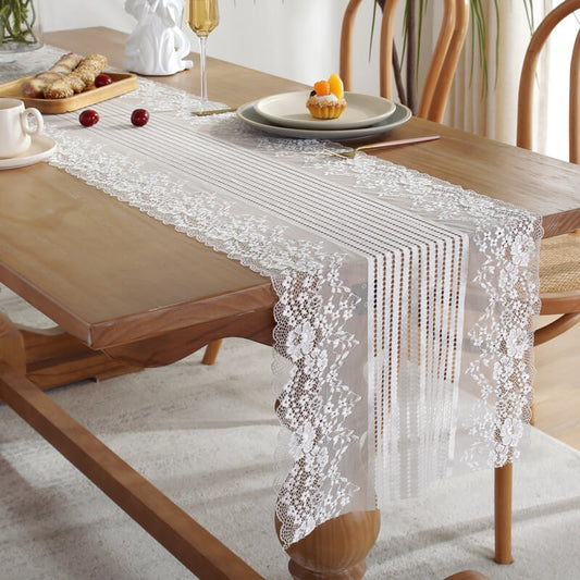 Floral Hollow Macrame Table Runner