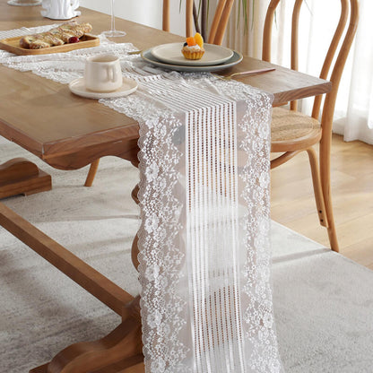 Floral Hollow Macrame Table Runner