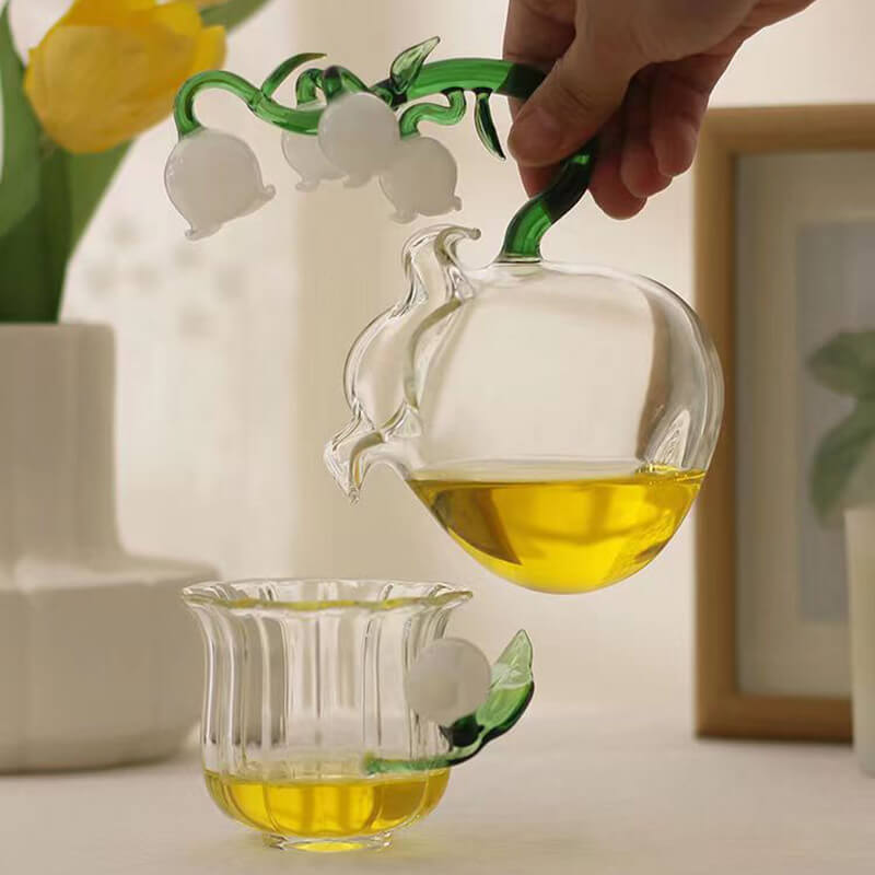 Bell Orchid Glass Kettle Set