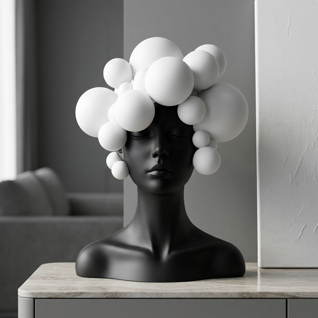 Black & White Modern Art Sculpture