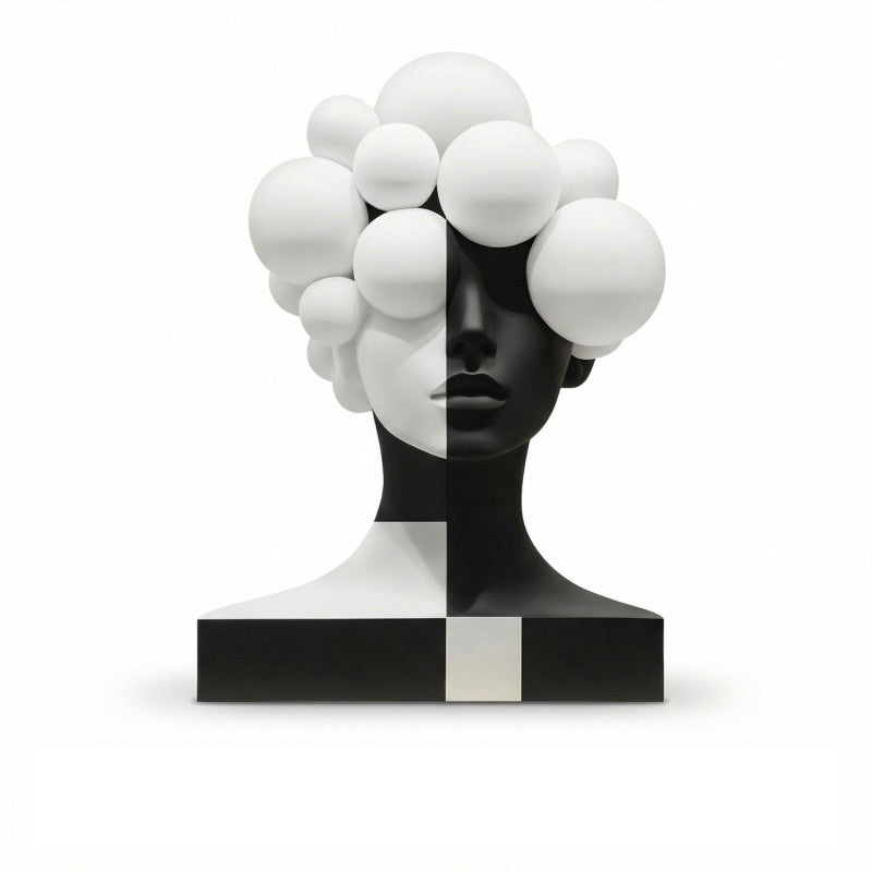 Black & White Modern Art Sculpture