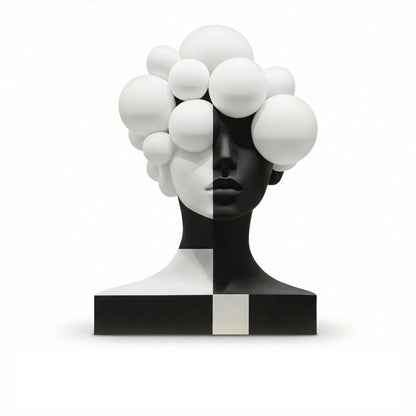 Black & White Modern Art Sculpture