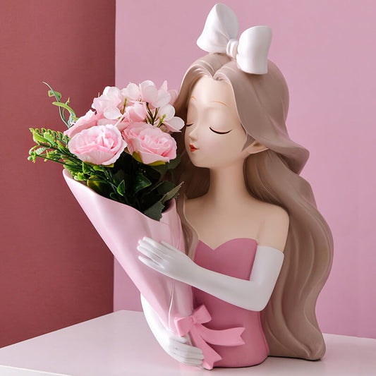 Bouquet Girl Resin Decoration