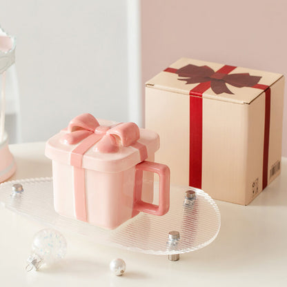 Bow Knot Gift Box Ceramic Mug