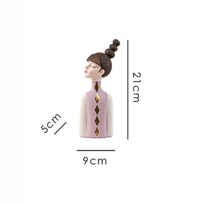 Braid Girl Resin Decoration