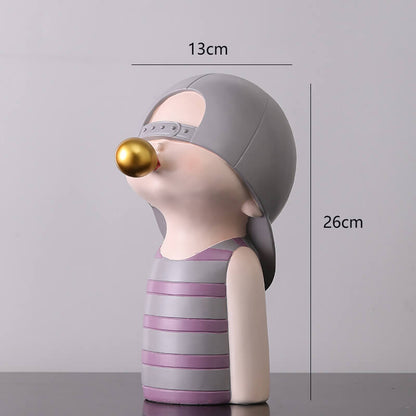 Bubble Blowing Girl Resin Ornament