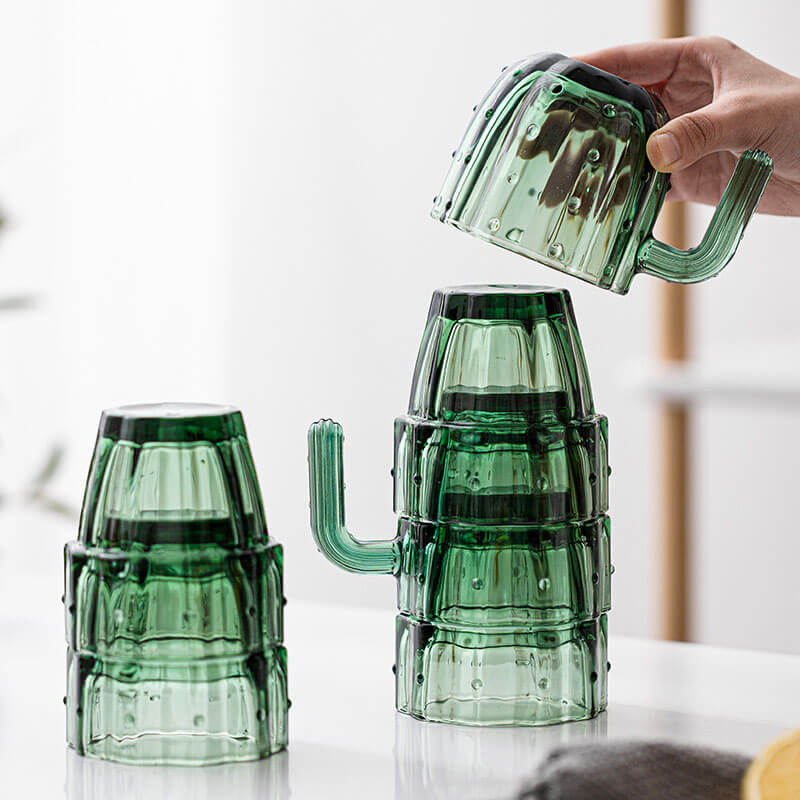 Cactus Glass Water Cup Set