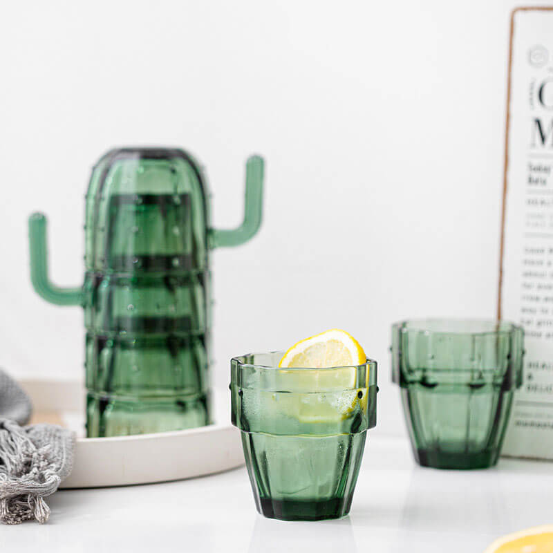 Cactus Glass Water Cup Set