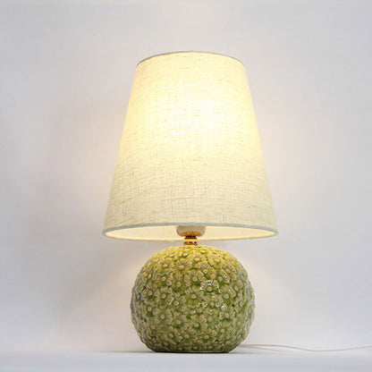 Carved Flower Ceramic Table Lamp