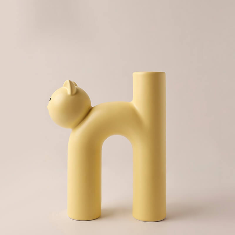 Cat Shape Ceramic Vase