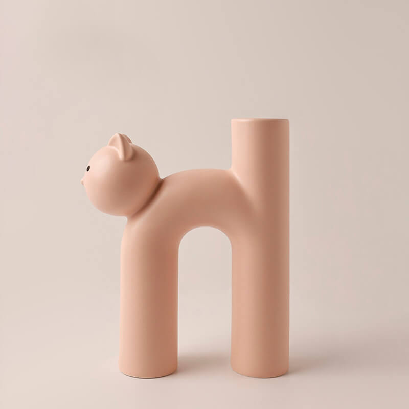 Cat Shape Ceramic Vase