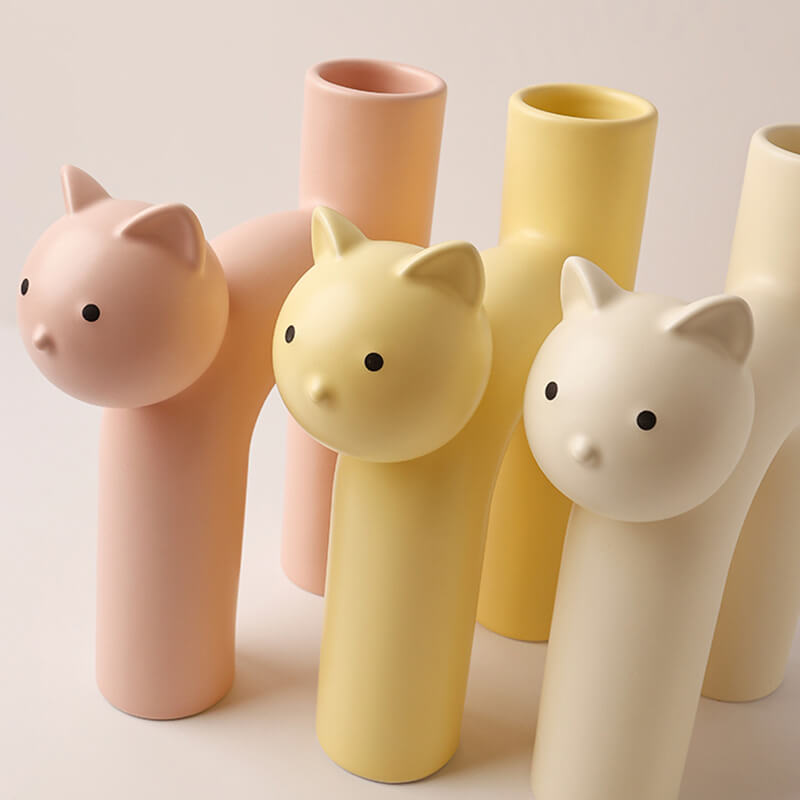 Cat Shape Ceramic Vase