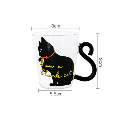 Cat Tail Handle Glass Cup