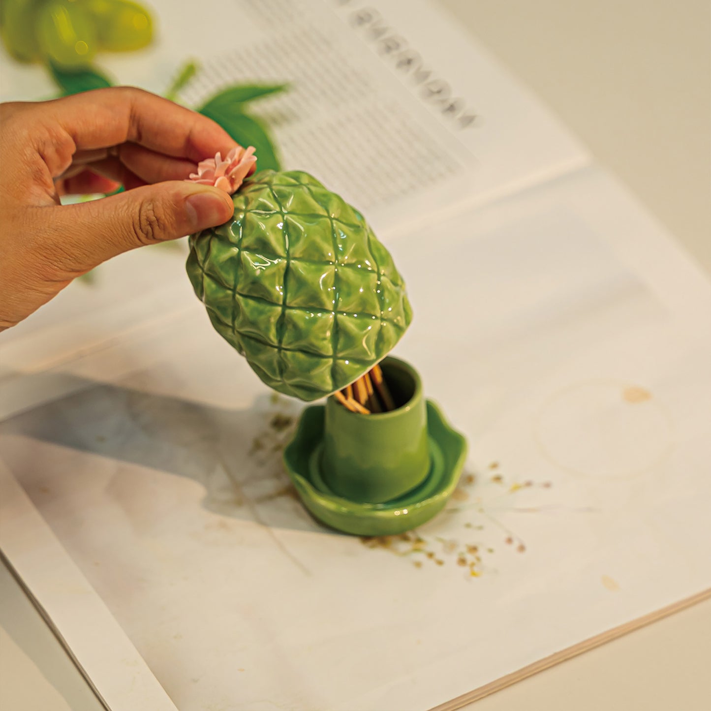 Ceramic Cactus Toothpick Holder