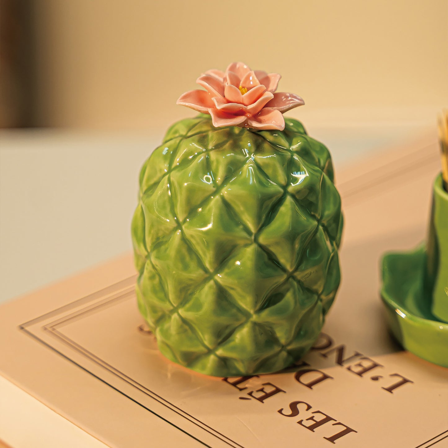Ceramic Cactus Toothpick Holder