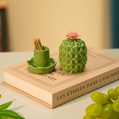 Ceramic Cactus Toothpick Holder